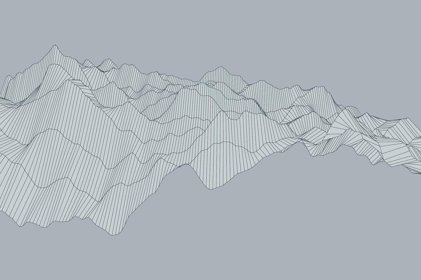 Turbulent landscape made of fine linear contours forming irregular patterns on a neutral background vector