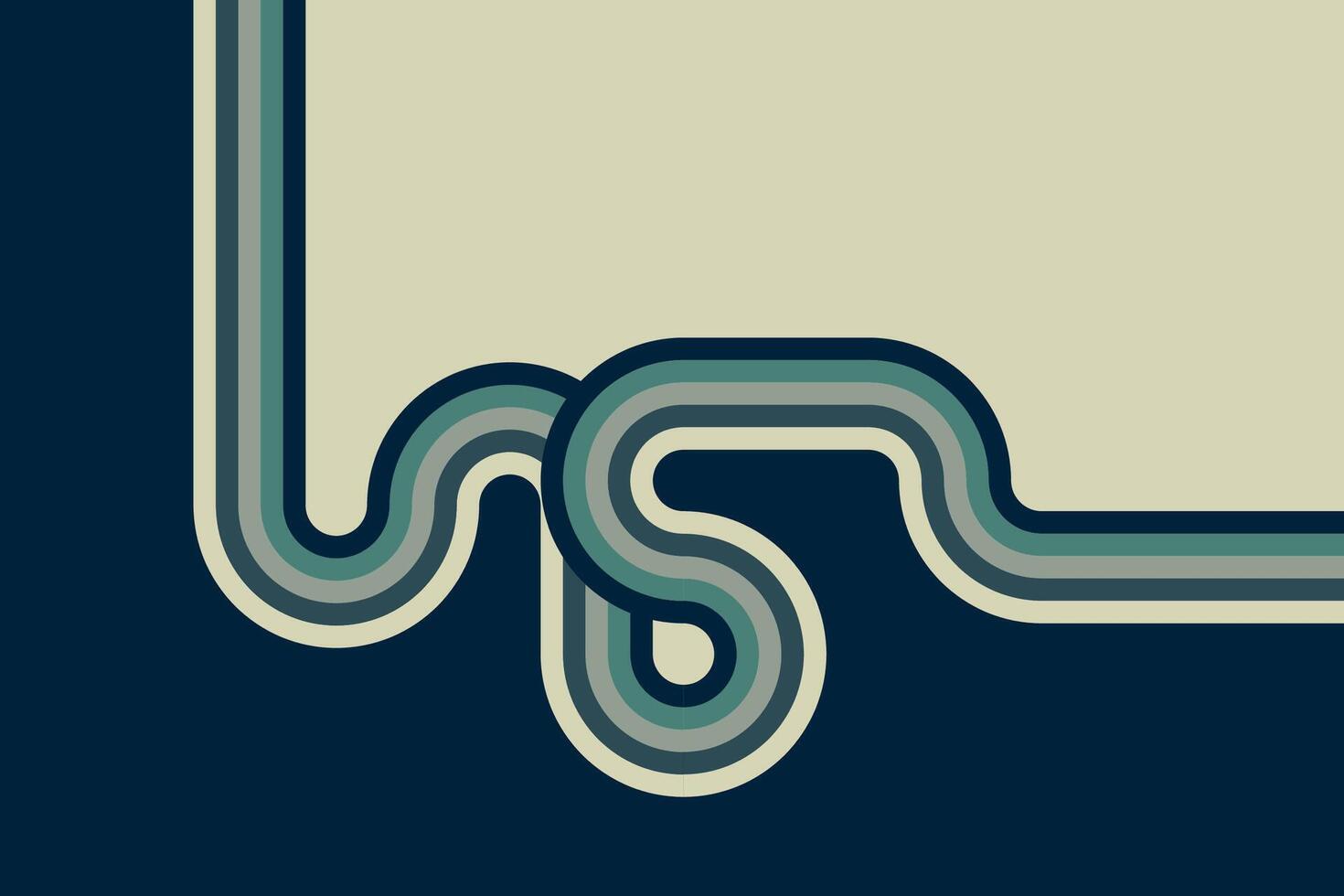 Artistic retro background featuring interwoven striped lines in muted tones vector