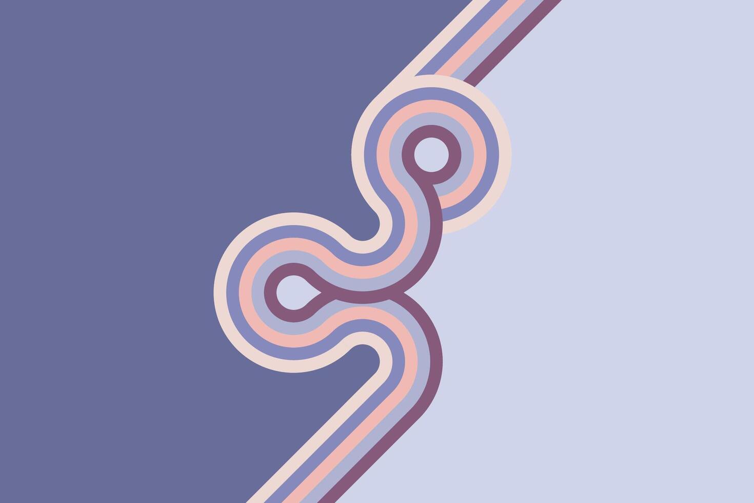 Retro stripes looping across a minimalist abstract background vector