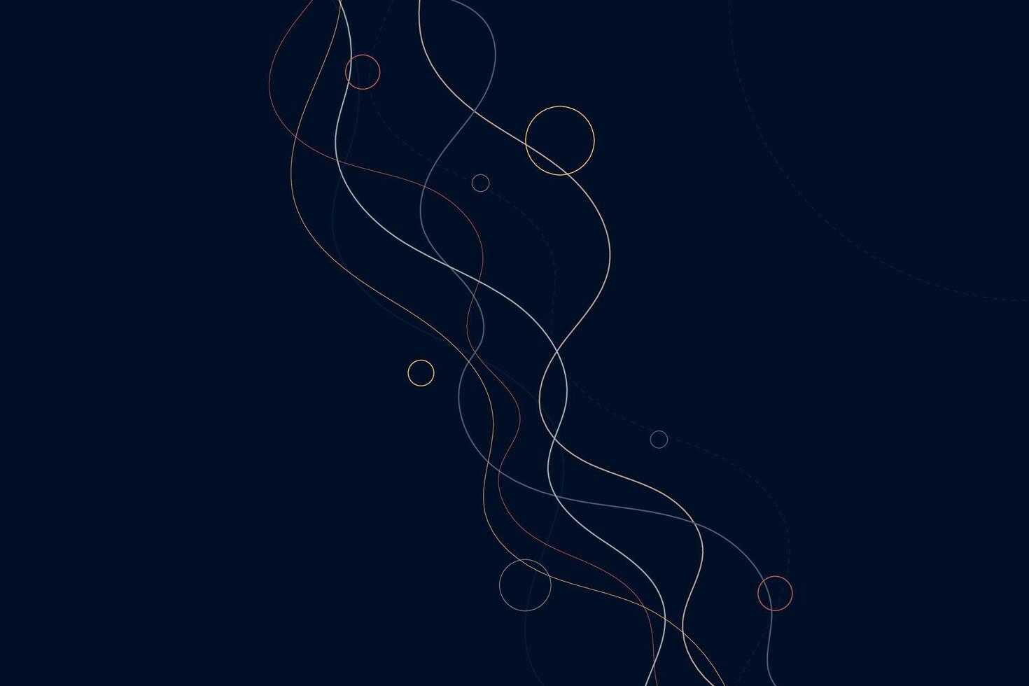 Minimalist amorphous geometric background with gold-toned dots and wavy outlines vector