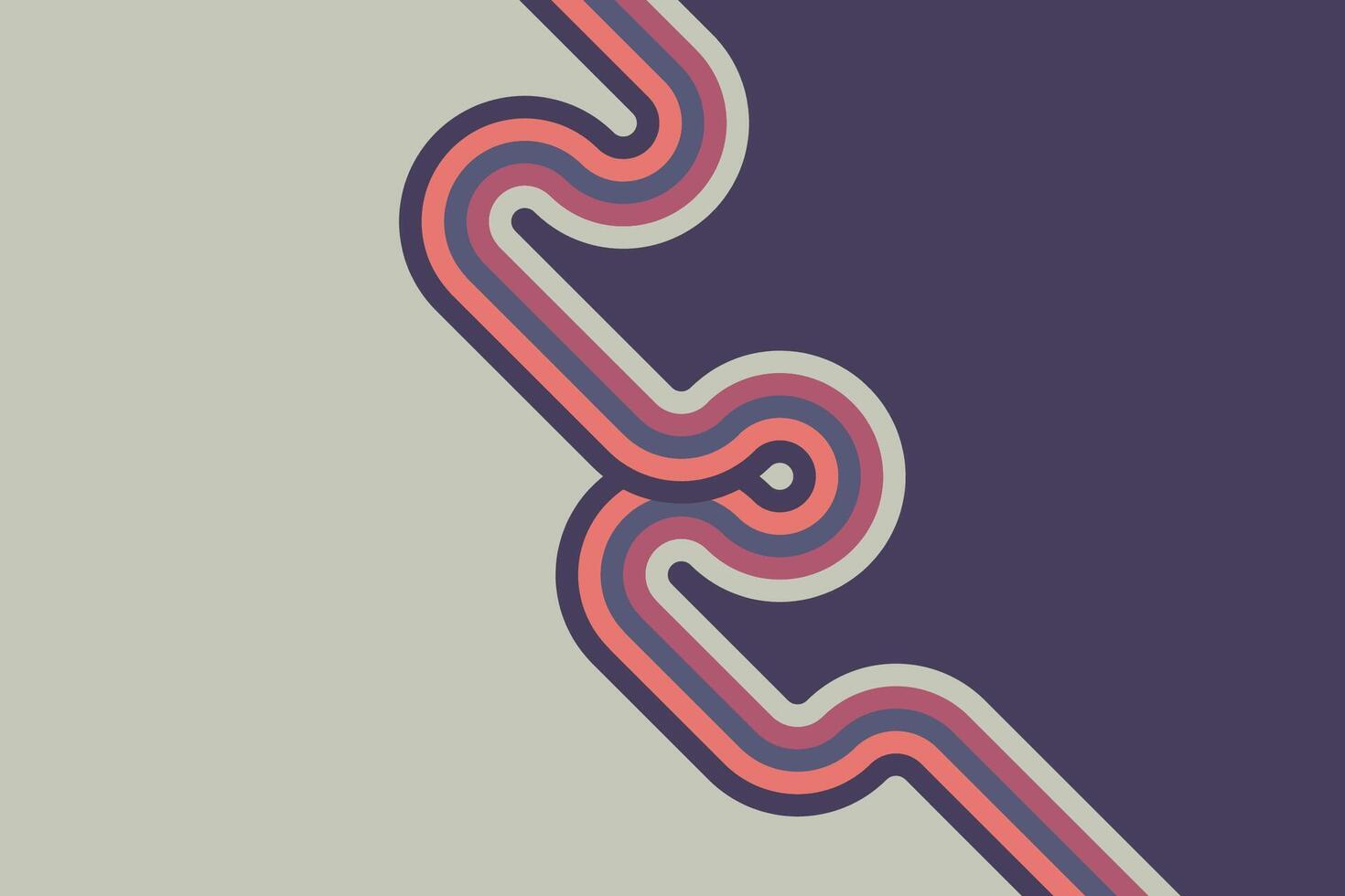 Abstract retro stripes creating rounded patterns with a vintage feel vector