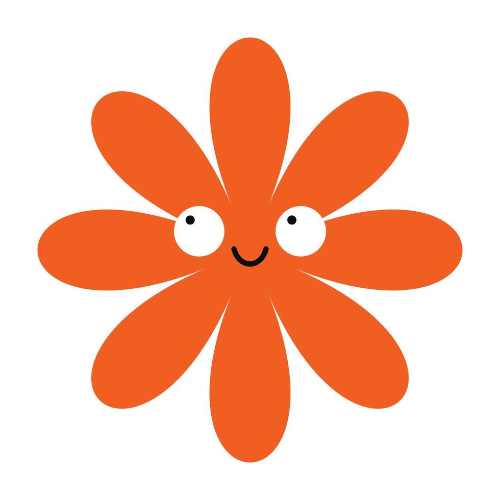 Modern cartoon flower emoji with stylized shape and bright mood. Expressive and minimal design with character. vector