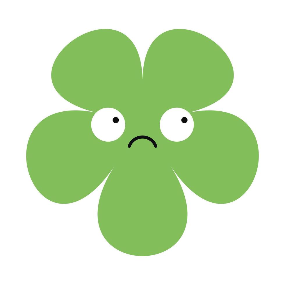 Minimalistic flower emoji with a gloomy expression. Clean and colorful design with a sorrowful personality vector