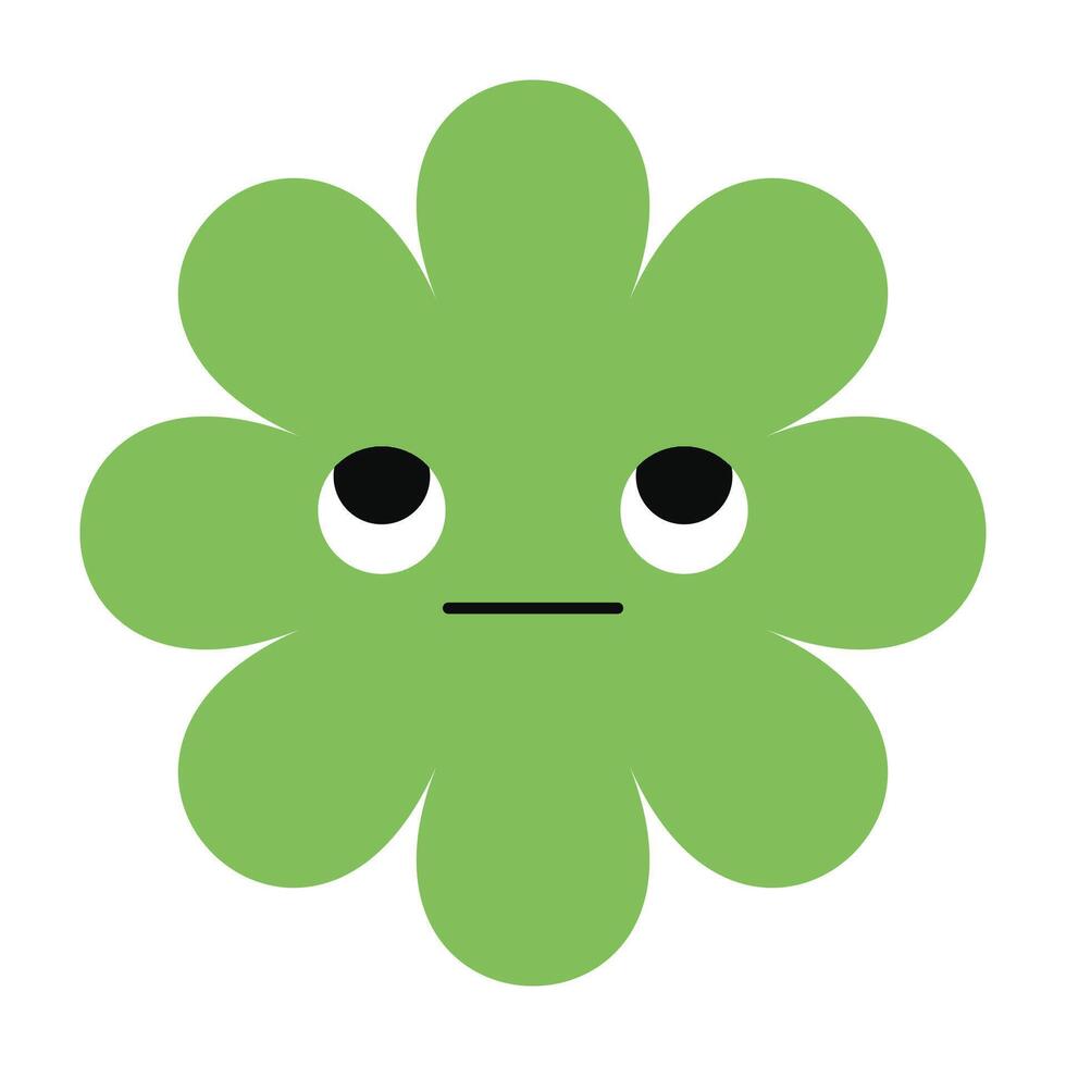 Modern floral emoji with a depressed face and soft petal tones. Clean and clear for conceptual visuals. vector