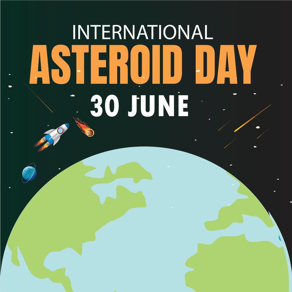 International Asteroid Day and Earth vector