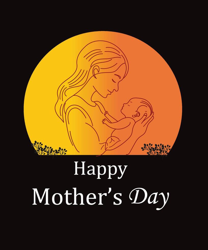 Happy Mother's day black background vector