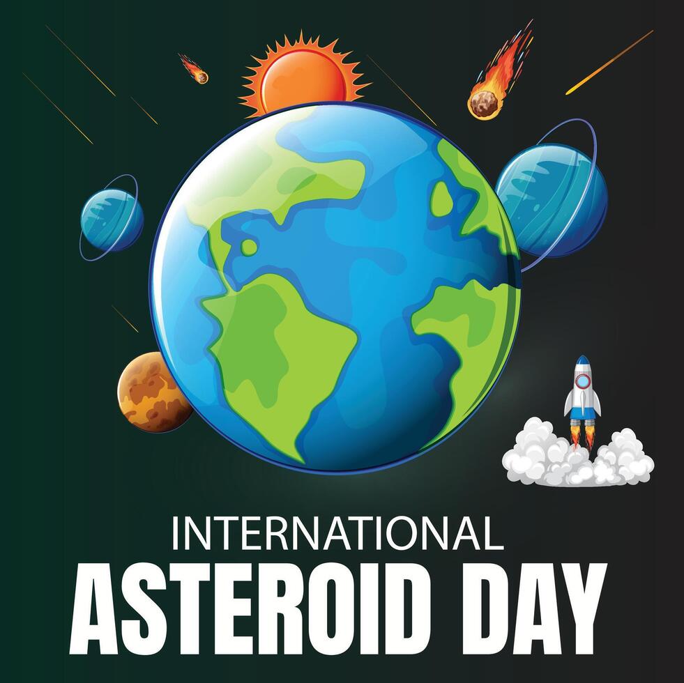 International Asteroid Day illustration vector