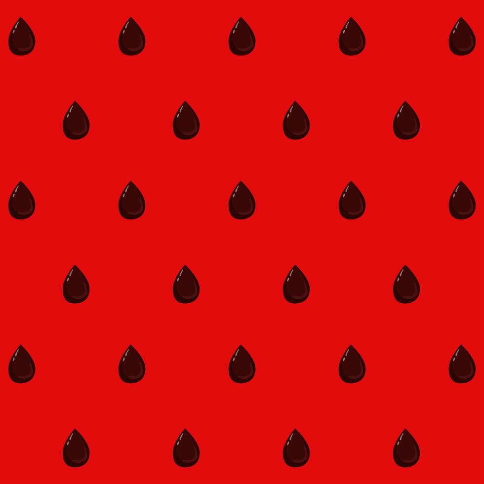 Watermelon inside seeds red background, simple summer print. Slice of fruit, sweet dessert retro design. Juicy summer tropical vector
