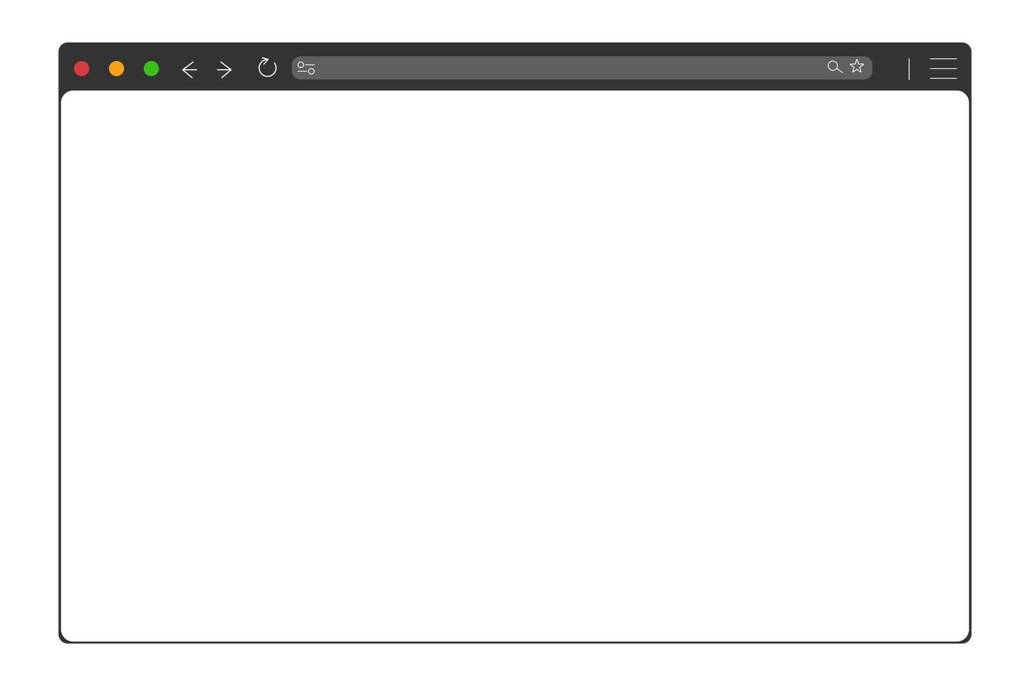 Web browser mockup window in light mode modern flat simple line . web interface blank. Frame screen webpage ui template, interface bar. vector