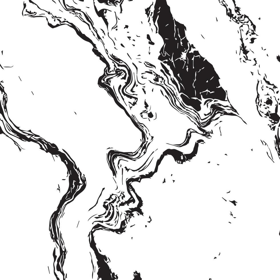 Abstract Black and White Texture Marble Ink or Stone Background vector