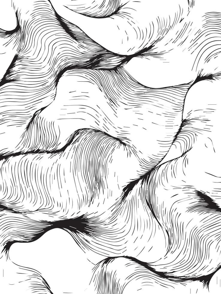 Intricate Line Art Abstract Bird Forms Textures Seamless Pattern Design vector