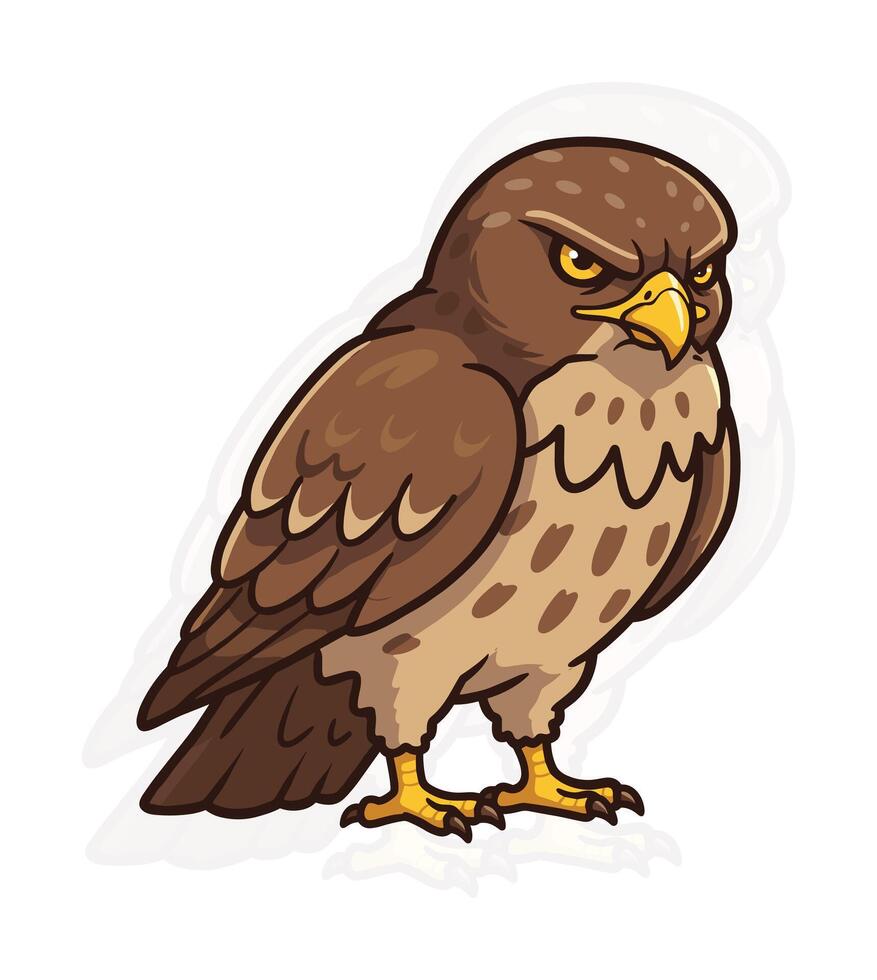 Chibi Hawk Animal Illustration Delight vector