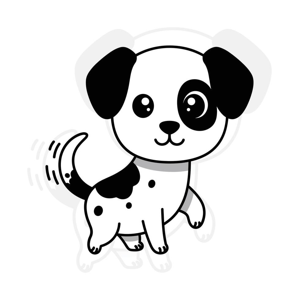 Adorable Chibi Canine Illustration vector