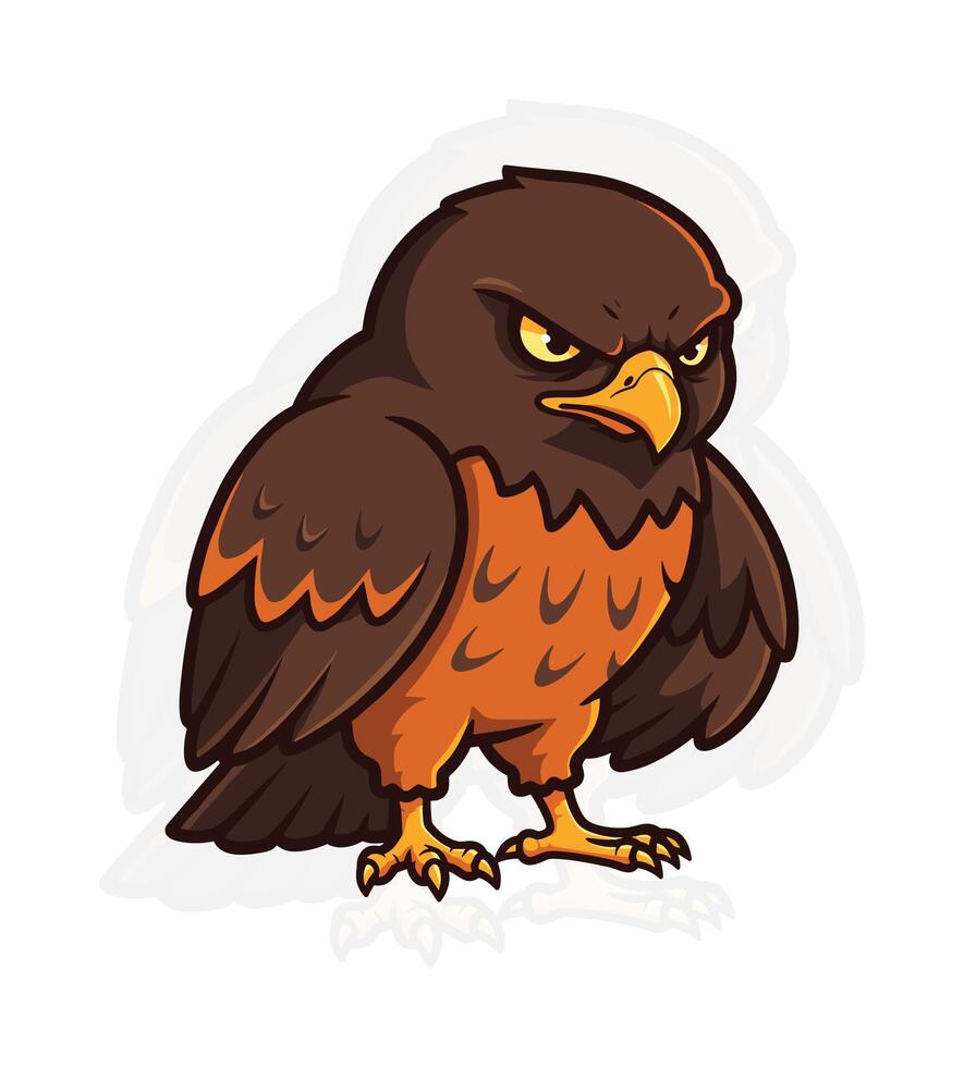 Chibi Hawk Animal Illustration vector