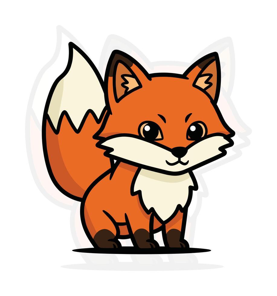 Chibi Fox Whimsical Animal Illustration vector