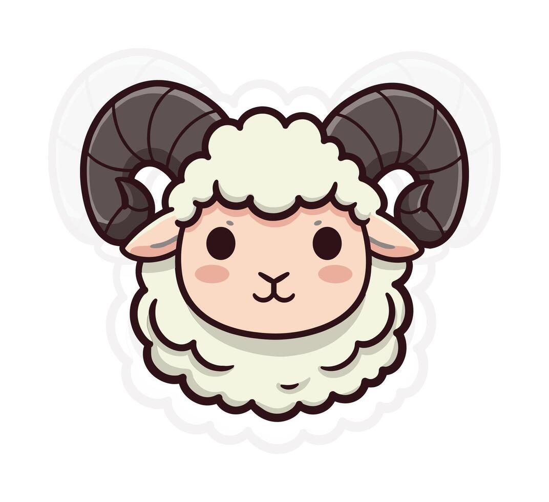 Chibi Ram Animal Art Illustration vector
