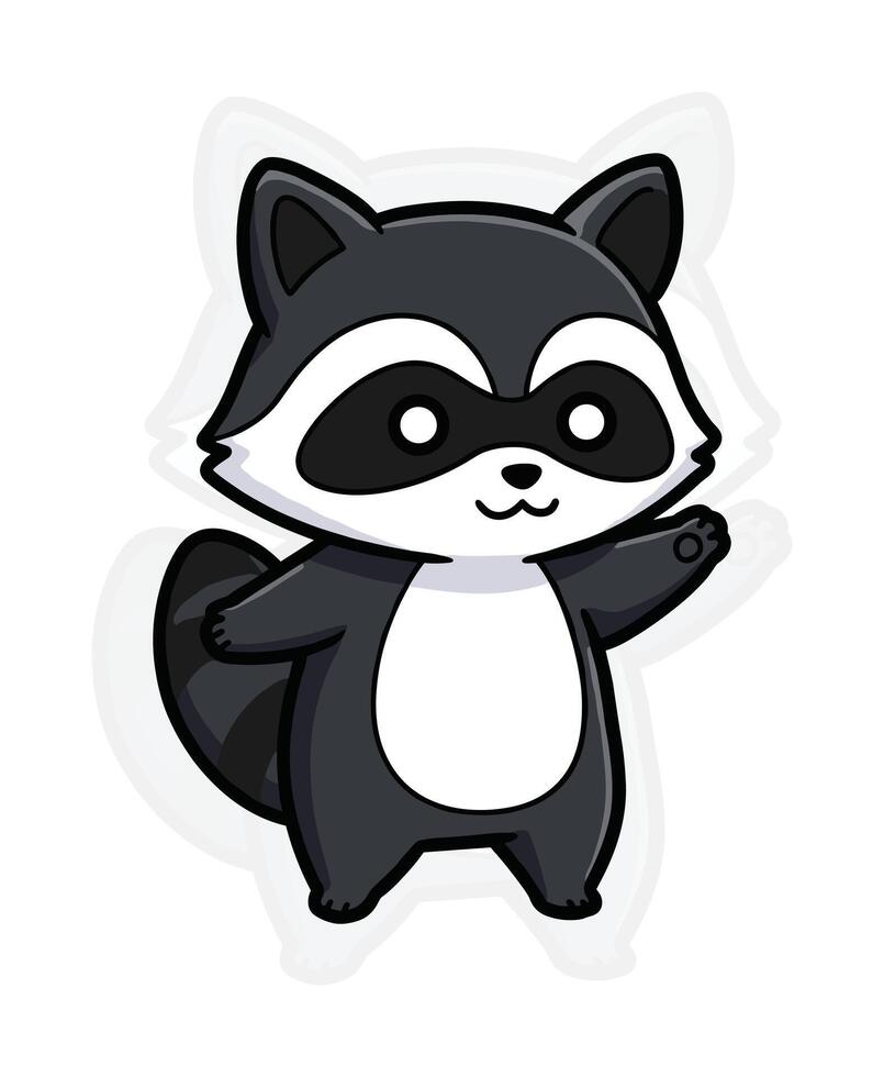 Chibi Raccoon Illustration Cutie vector