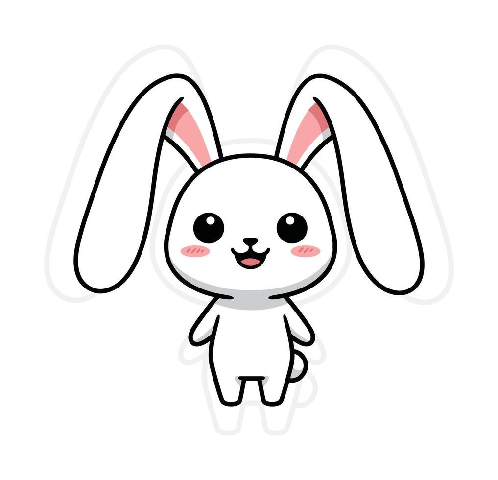 Chibi Rabbit Animal Illustration Adorable Art vector