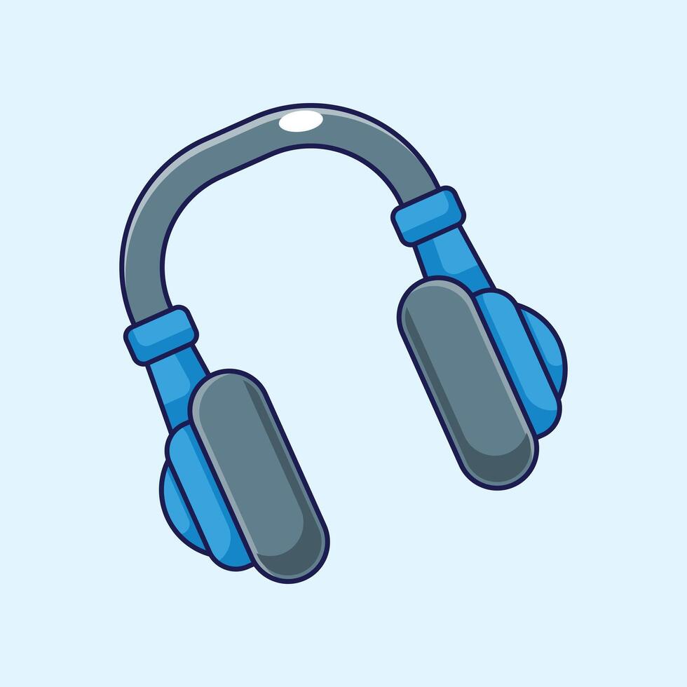 cartoon illustration of headset vector