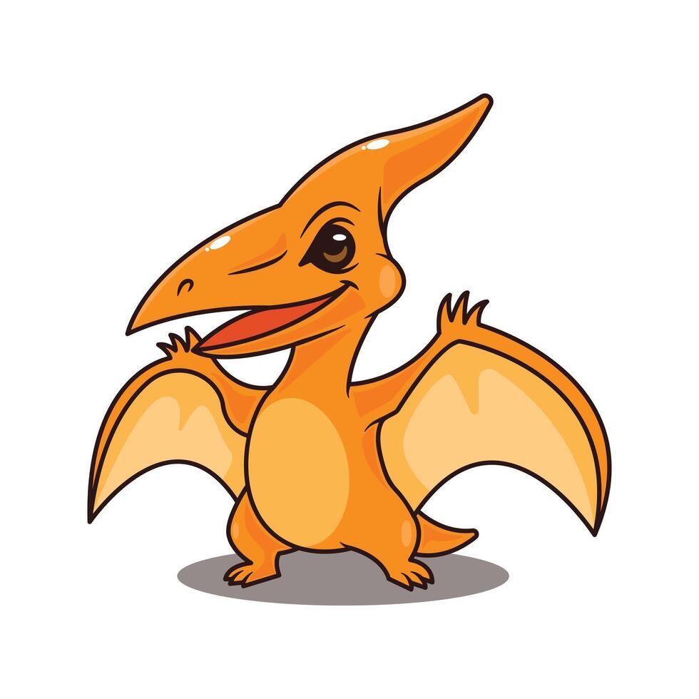 Cartoon Illustration of Pteranodon Dinosaur vector
