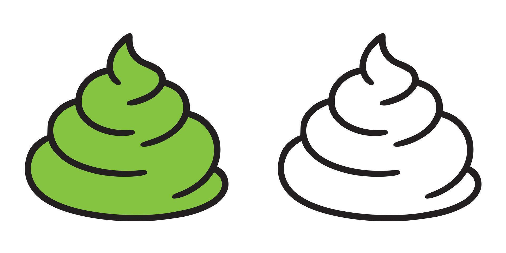 Coloring Book For Kids A Wasabi Kick Food Printable With Fully Colored and Outline Illustration vector