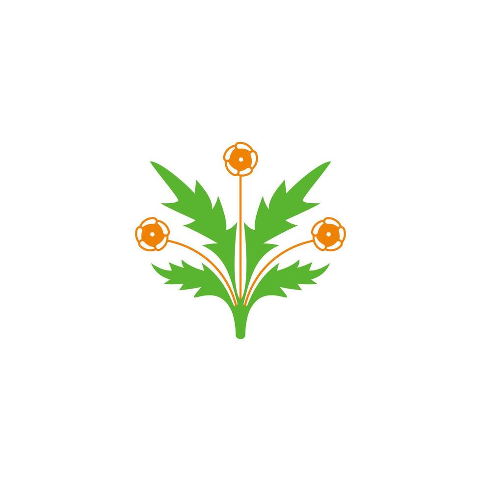simple beauty grass flower herbs simple icon symbol vector