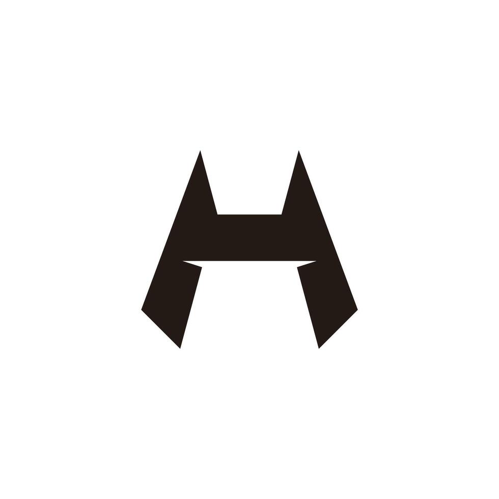 letter mh simple linked geometric logo vector