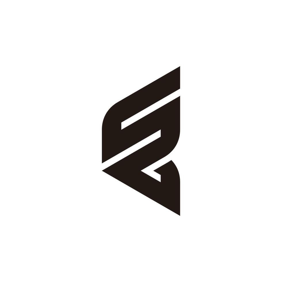 letter sc stripes vertical shape simple geometric logo vector