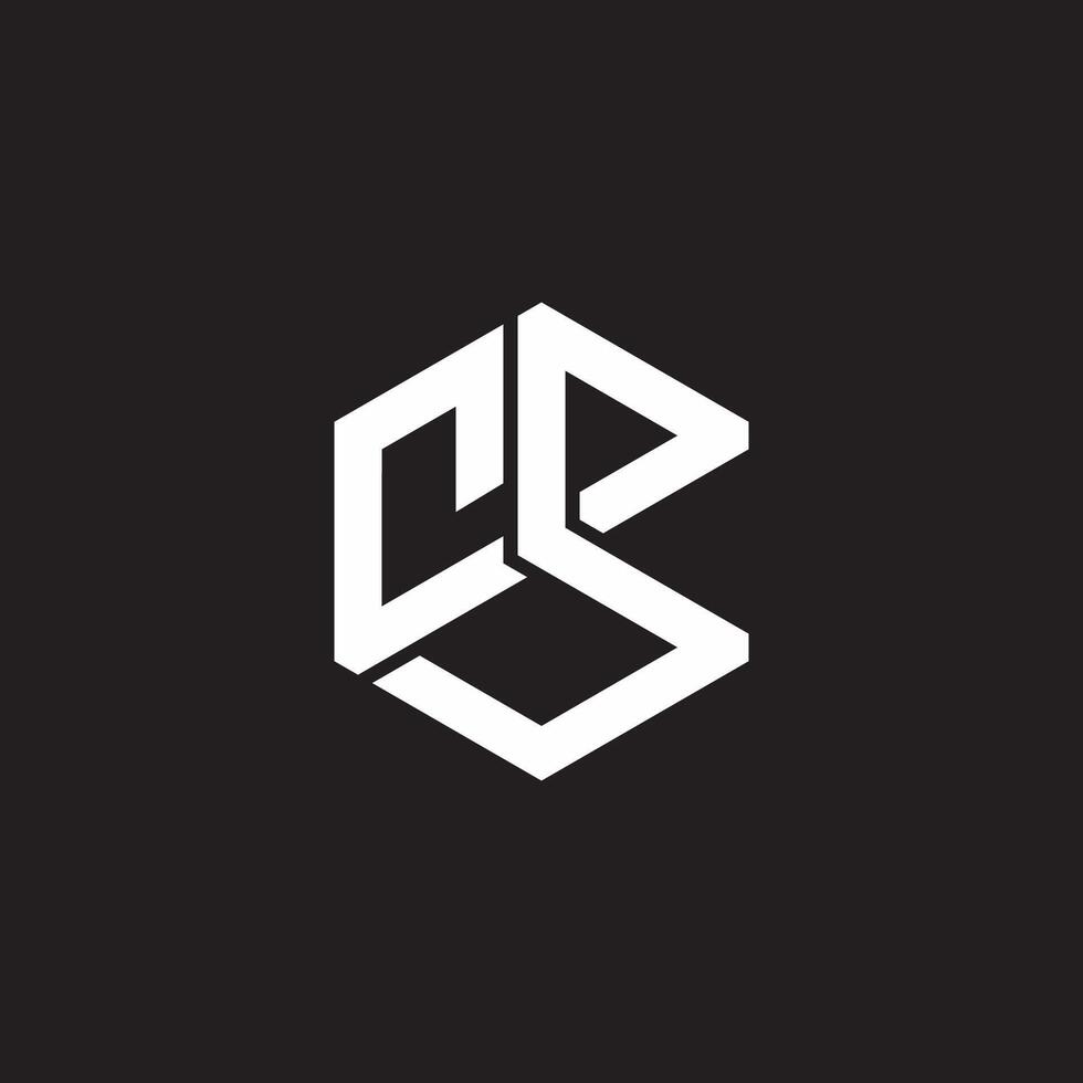 letter cb simple geometric cube linear logo vector