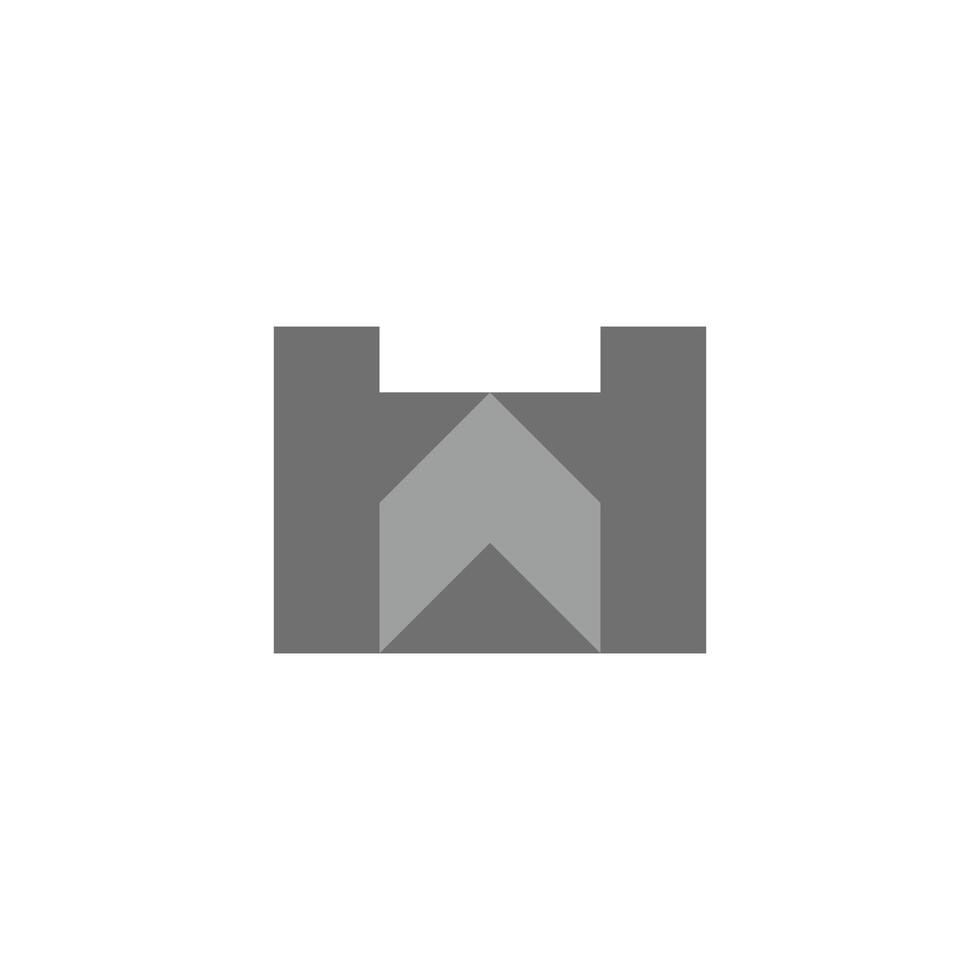 letter h palace gate wall arrow up simple logo vector