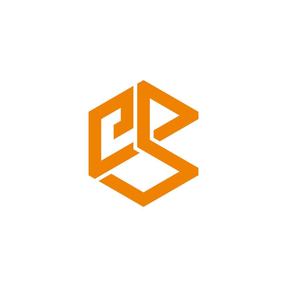 letter eb dimensional lines geometric logo vector