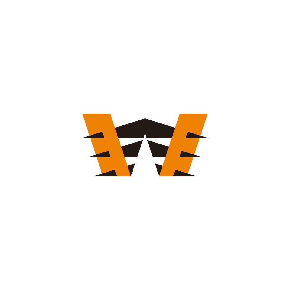 letter w sharp industrial colorful simple logo vector