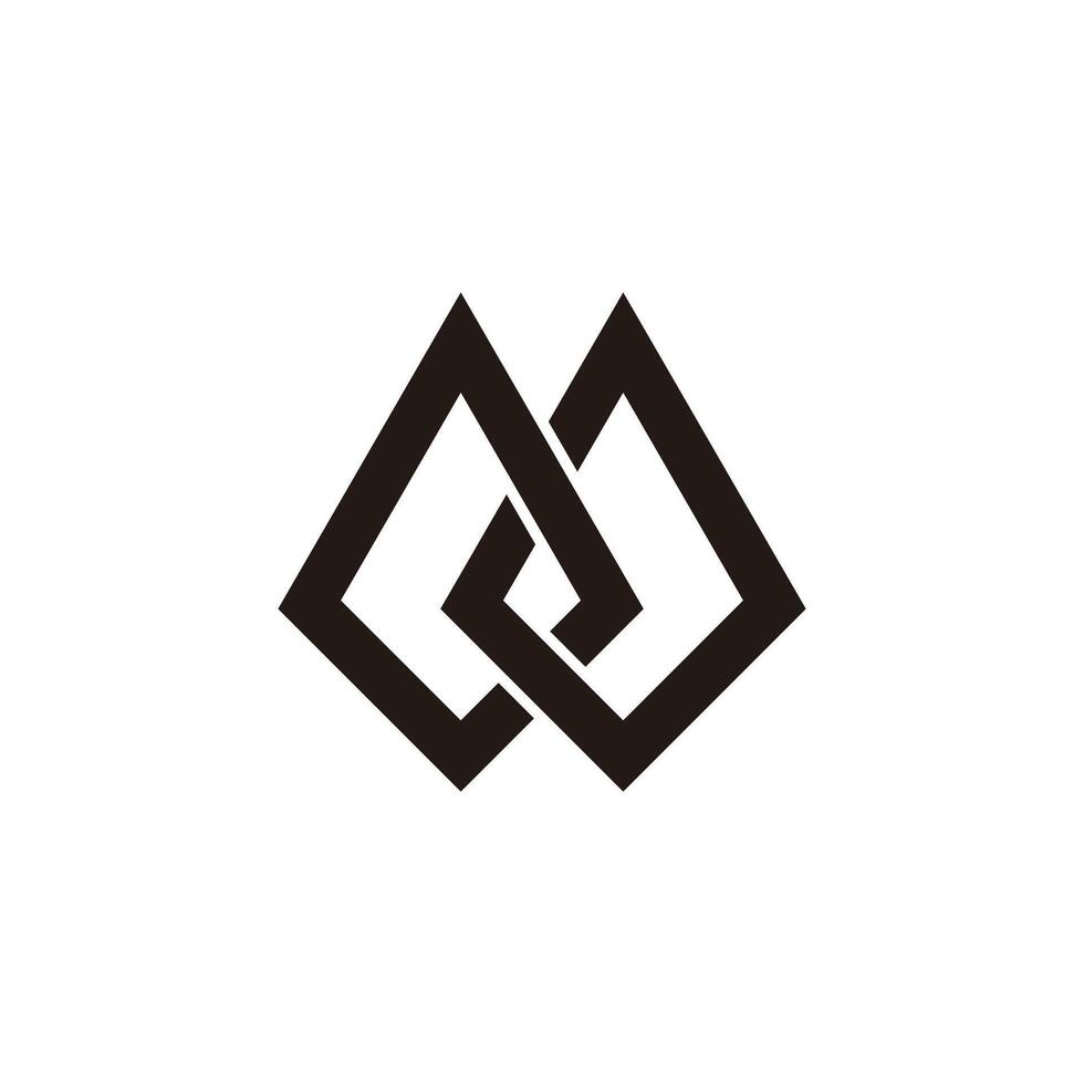 letter m linked overlap line grunge logo vector