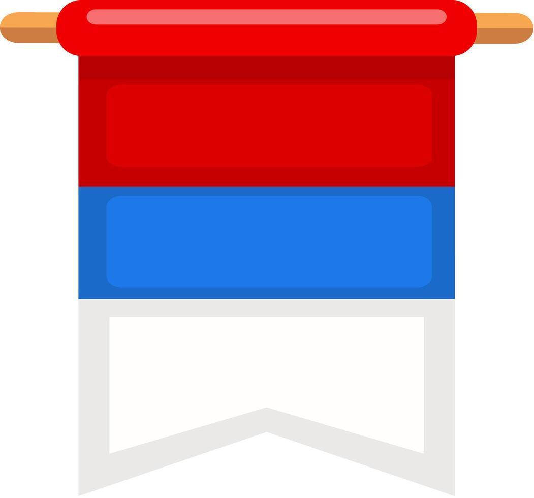 A vibrant Netherlands Dutch flag icon featuring red, blue, and white colors displayed on decoration style vector