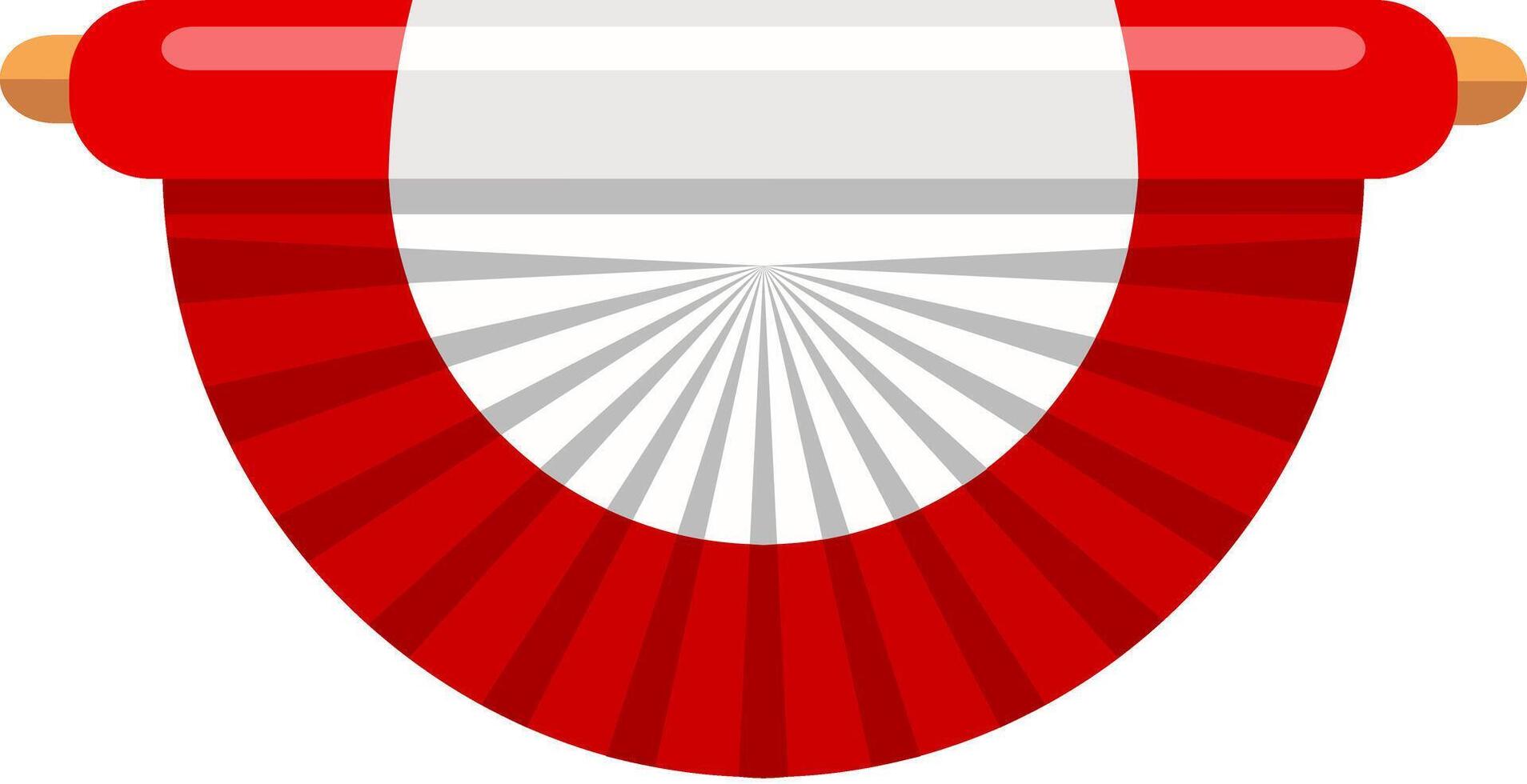A decorative red and white element featuring radiating lines, symbolizing cultural celebration vector