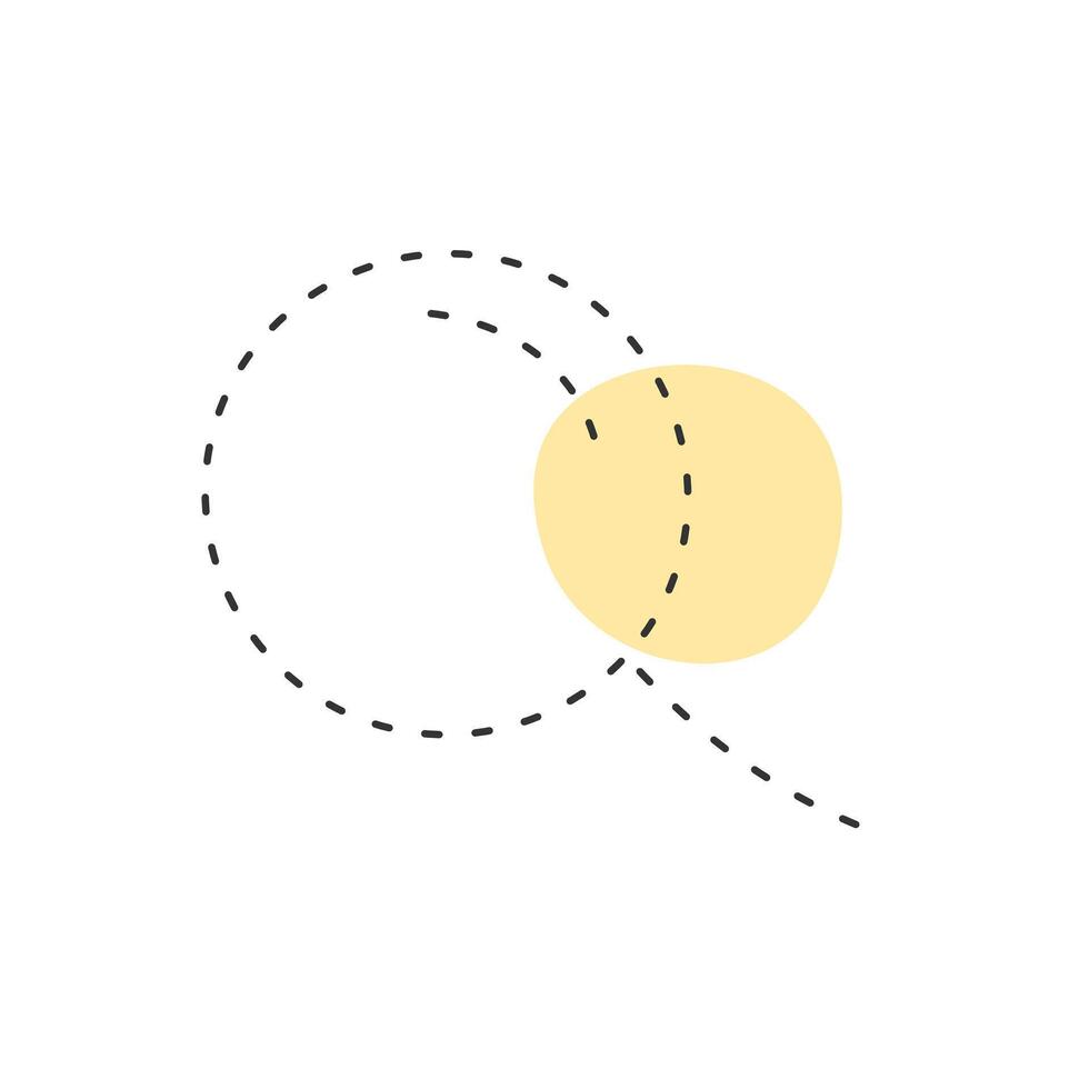 Dotted Line Search Icon, Sleek Representation of Digital Exploration vector