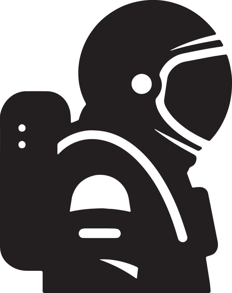 Silhouette of a Solitary Astronaut, Exploring the Vastness of Space, Evoking a Sense of Mystery and Wonder vector