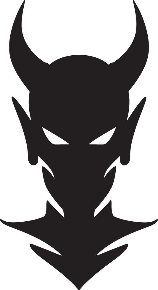 Mysterious Devil Silhouette A Dark and Ominous Black and White Illustration - Professional digital artwork with vibrant colors and detailed composition vector