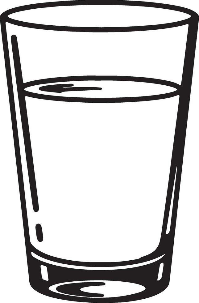 Simple Line Drawing of a Glass of Water, Clean and Refreshing, Minimalist Style Illustration - Professional digital artwork with vibrant colors and detailed composition vector