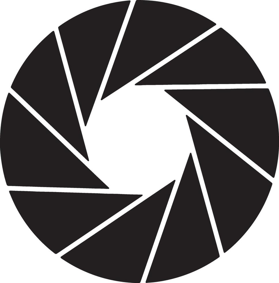 Dramatic Black and White Camera Lens Aperture A Striking Graphic Design Element for Photography Websites vector
