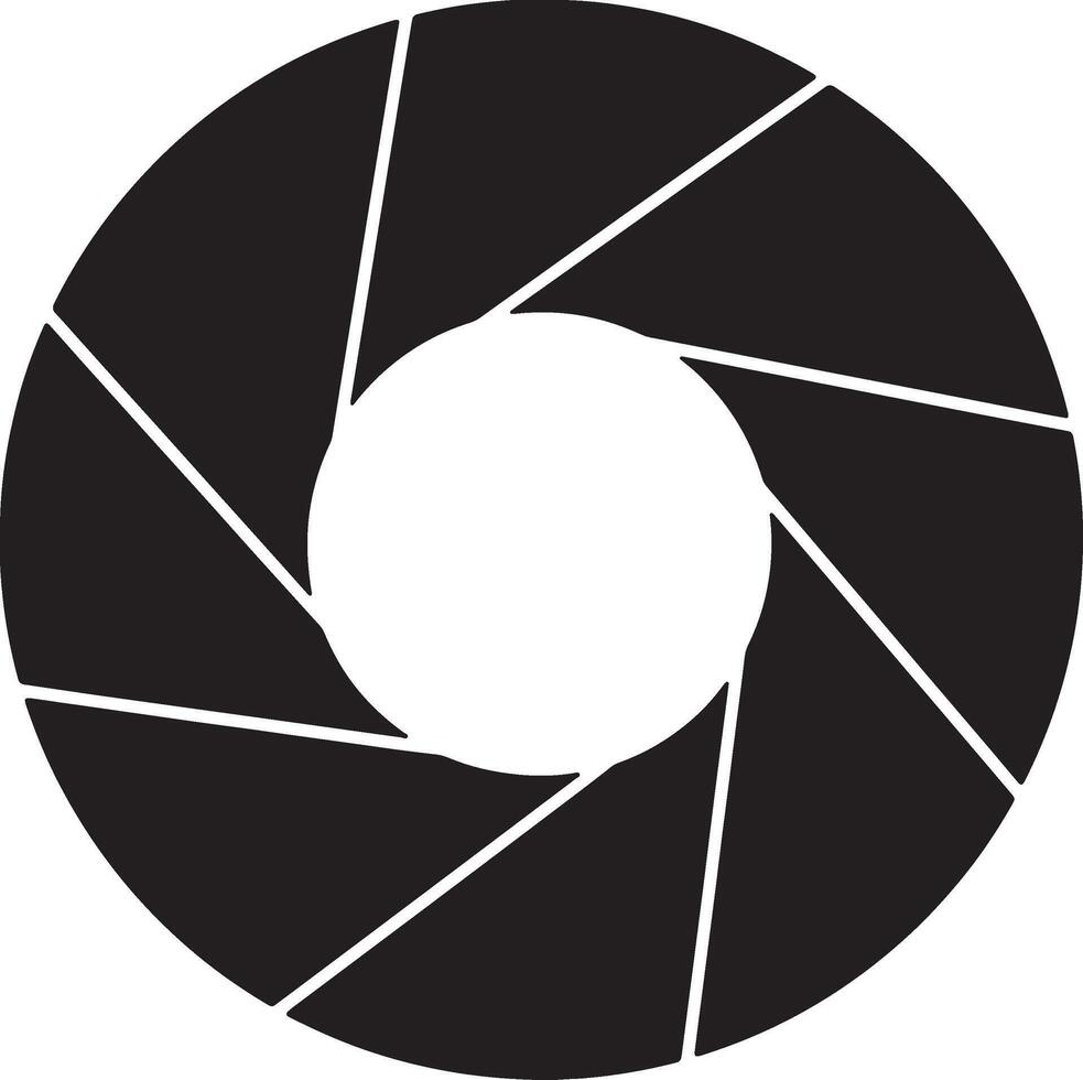 Dramatic Black and White Camera Aperture Icon, Stylish Shutter Design for Photography, Minimalist Graphic, Modern Artistic Mood vector