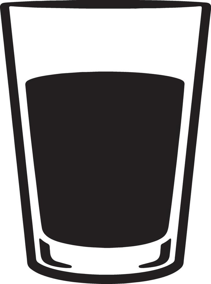 Mysterious Dark Liquid in a Simple Glass A Moody, Black and White Illustration of a Drink vector