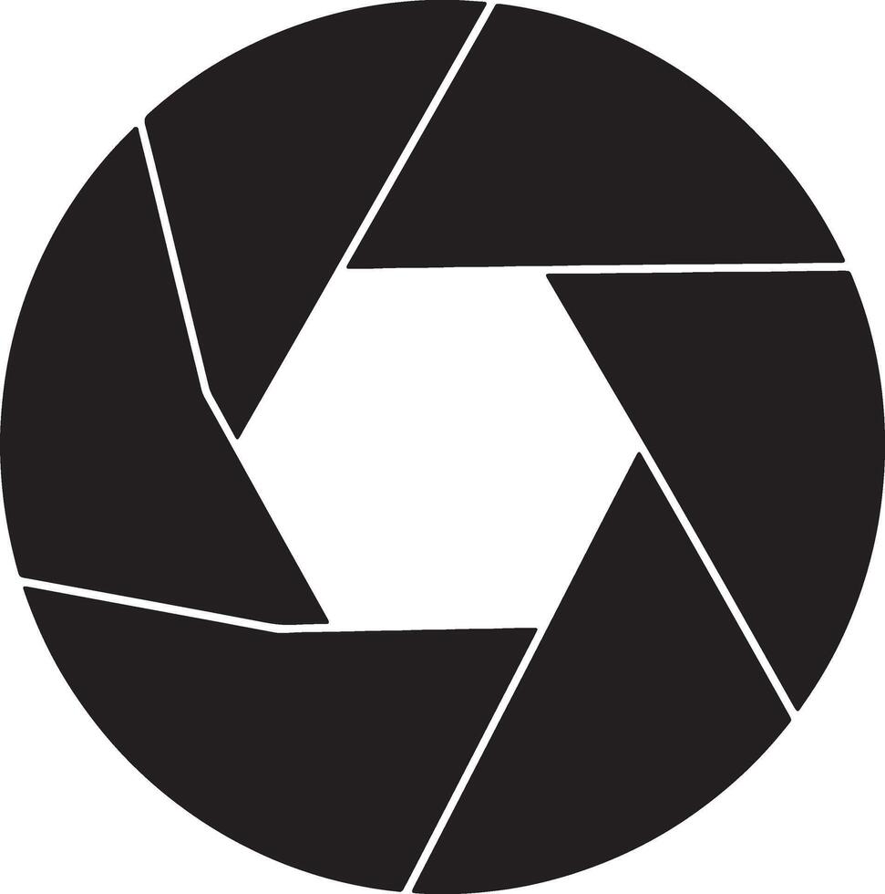 Dramatic Black and White Camera Aperture Icon A Symbolic Image of Photography, Shutter, and Creative Vision vector