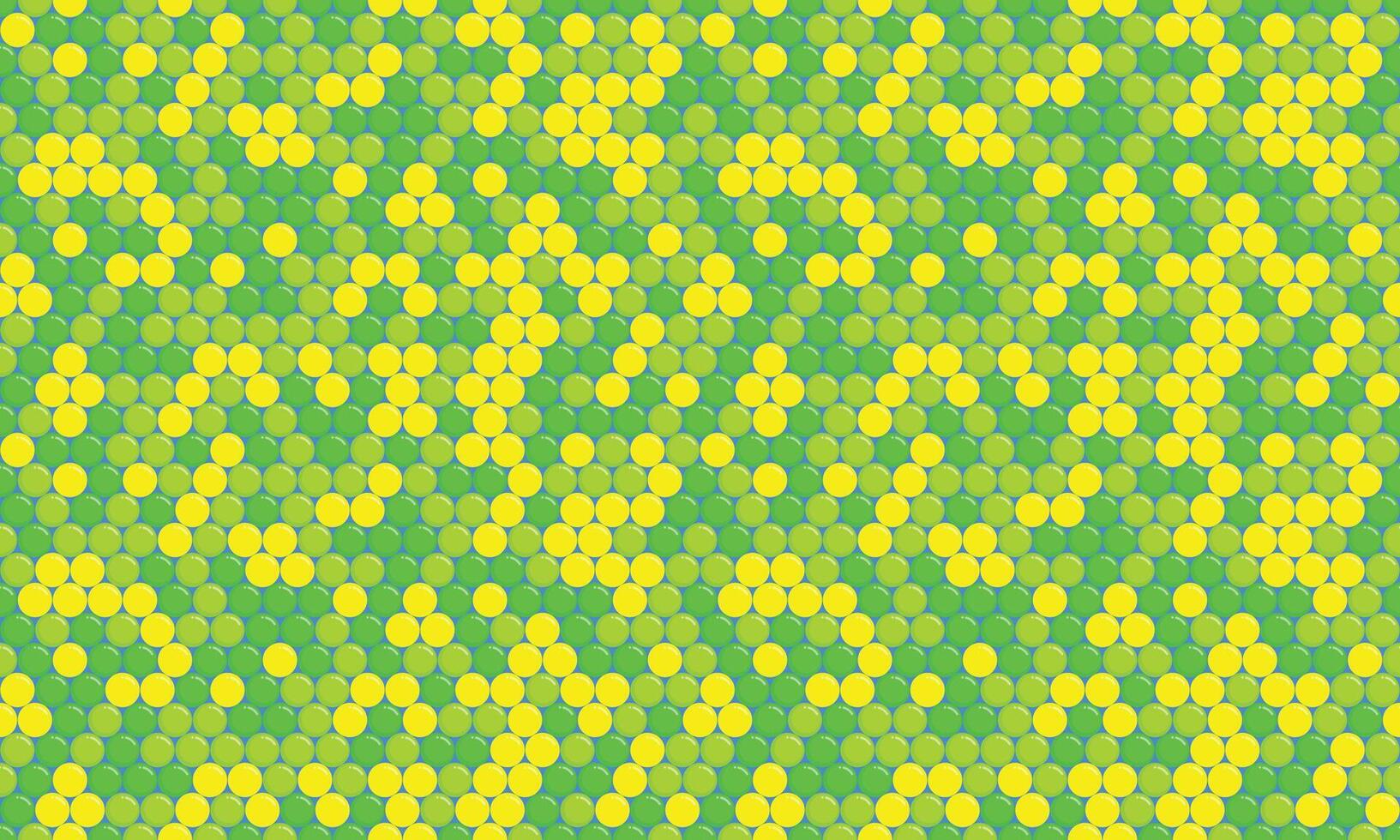 Vibrant green and yellow circle pattern. Perfect for backgrounds, textiles, or website design. This repeating geometric design offers a playful, energetic aesthetic, symbolizing growth and harmony. vector