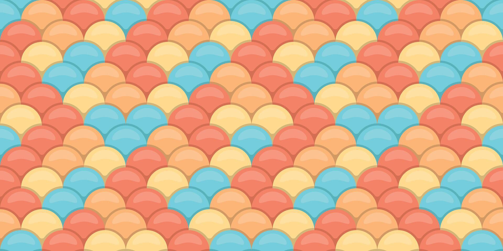 Vibrant pastel scale pattern background. Perfect for websites, social media, branding, or textile design. This seamless texture evokes feelings of summer, tranquility, and playful elegance. vector