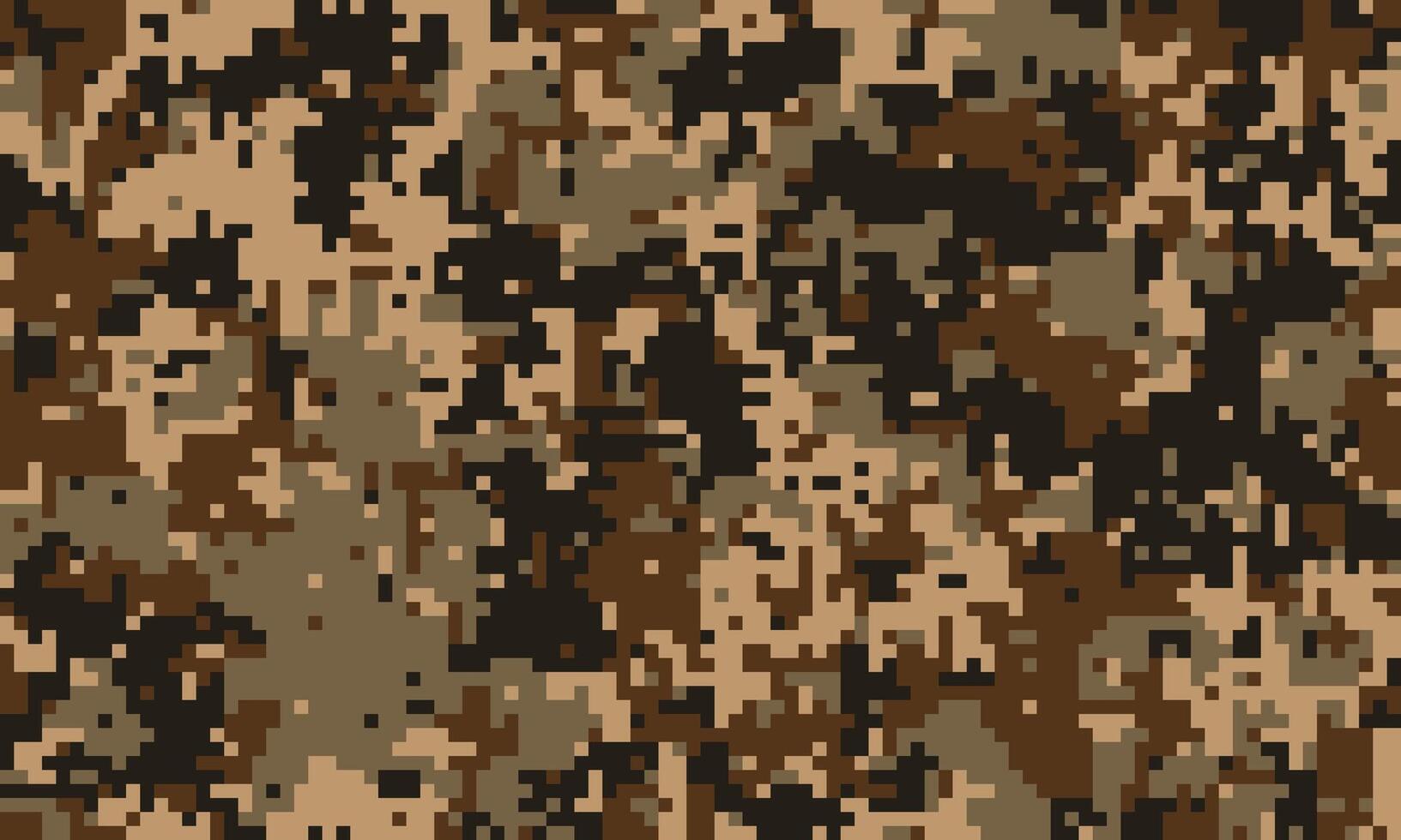 Abstract digital camouflage pattern. Earthy tones blend seamlessly for a versatile design perfect for backgrounds, textiles, or militaryinspired projects. vector