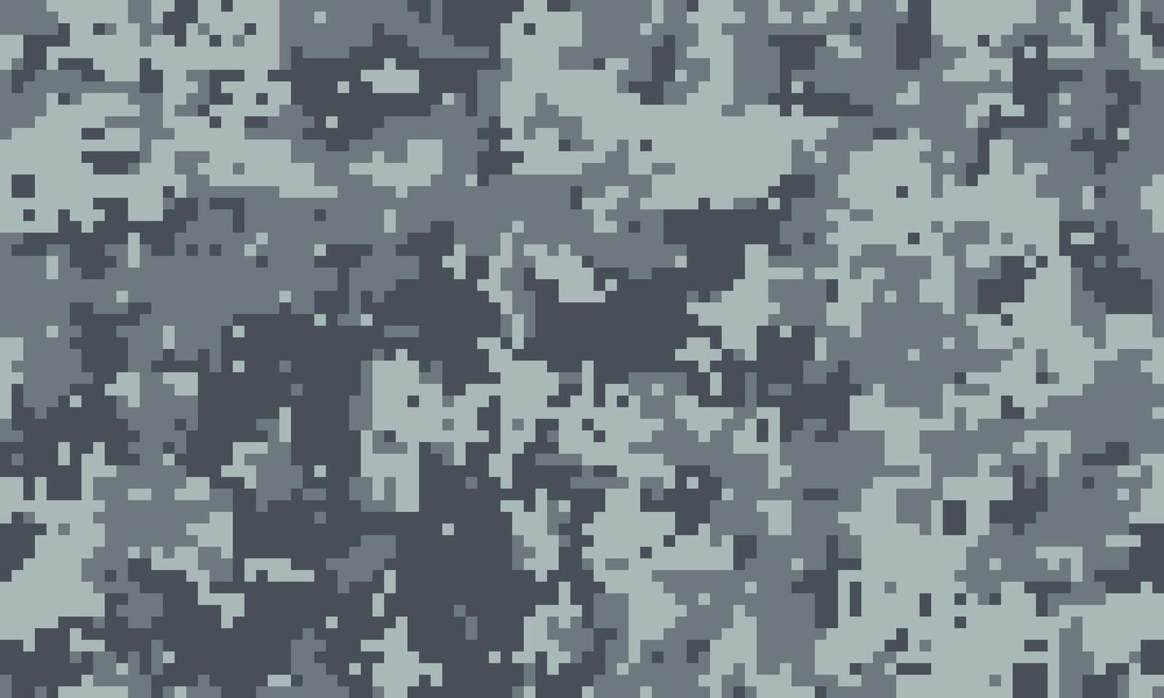 Abstract digital camouflage pattern in shades of grey and blue. Perfect for backgrounds, textures, or militarythemed designs. Versatile image conveying concealment, strategy, or modern technology. vector