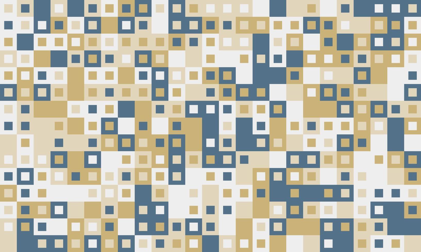 Abstract geometric pattern. Neutral color palette of beige, cream, and blue squares creates a modern, minimalist design. vector
