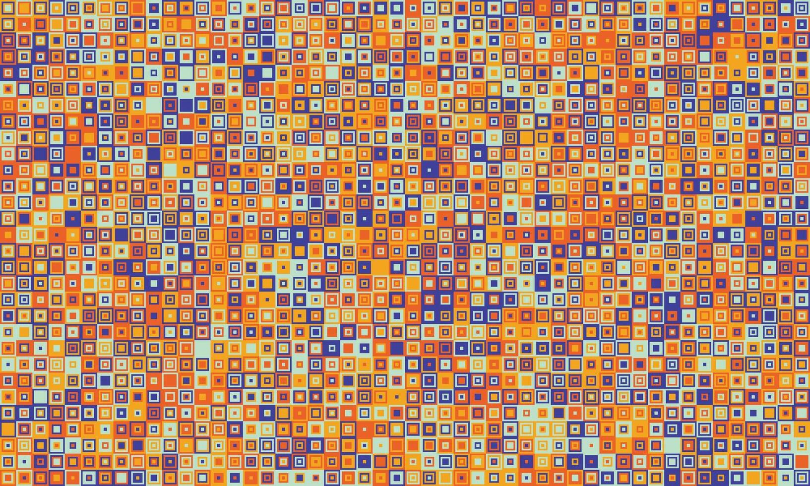 Vibrant abstract mosaic pattern. Intricate design of tiny squares in warm autumnal hues creates a textured, energetic backdrop perfect for websites, presentations, or textile design. vector