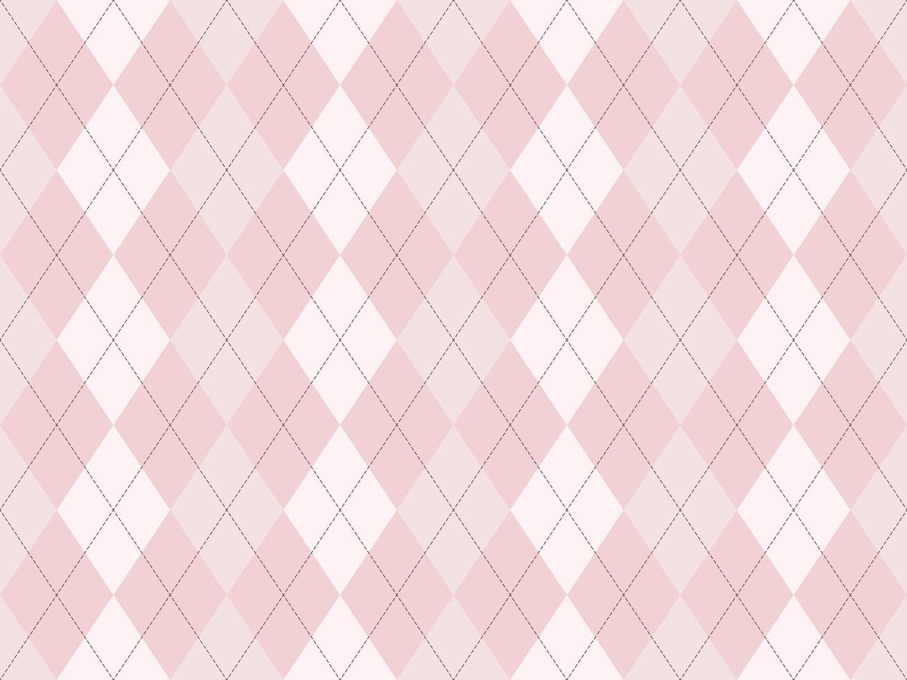 Elegant pink and white argyle pattern. Perfect for backgrounds, textiles, or feminine branding. Subtle texture and classic design. Versatile and stylish. vector